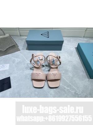 Prada 6.5cm Quilted Lambskin Sandals 2022 Collection,pink