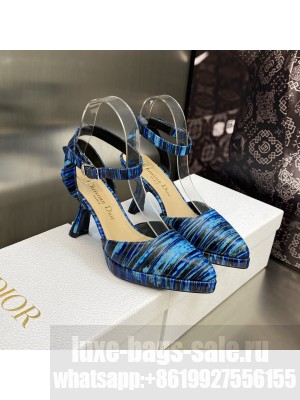 Dior Pumps 8cm in Printed Leather Blue 2023 