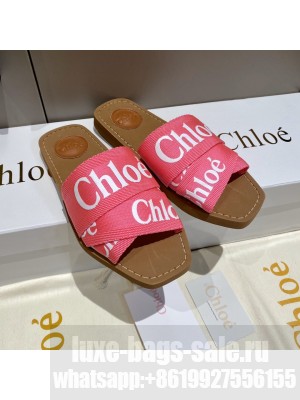 CHLOÉ Woody logo-print canvas slides 2022 Collection 08