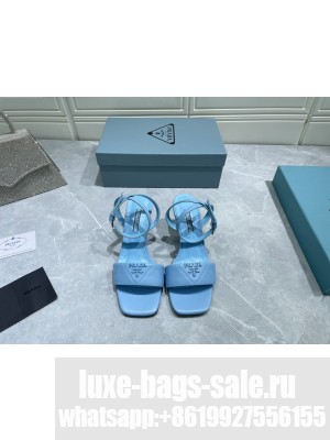 Prada 6.5cm Quilted Lambskin Sandals 2022 Collection,blue