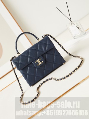 Chanel FLAP BAG WITH TOP HANDLE AS4711 DARK BLUE