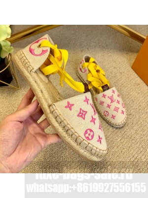 Louis Vuitton Starboard Monogram Canvas Espadrilles with Ankle Laces Yellow 2021 Collection