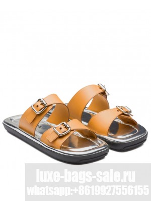 Prada Women's Leather Sandals Coffee