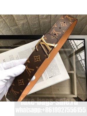 Louis Vuitton Reversible Monogram Canvas and Calfskin Belt 40mm with LV Buckle 2019 Collection