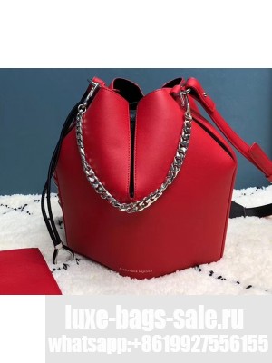 Alexander Mcqueen Calf Leather The Bucket Bag Red/Black