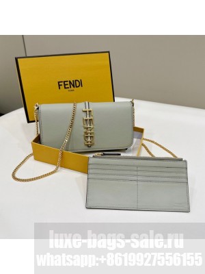 Fendi small smooth leather bag F3670 gray