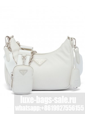 Prada Padded Nappa-leather Prada Re-Edition 2005 Shoulder Bag 1BH204 Cream