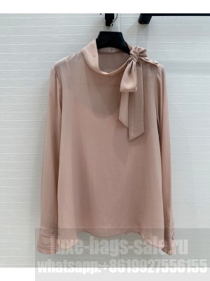 Gucci Women's Silk Georgette Top Peachblow