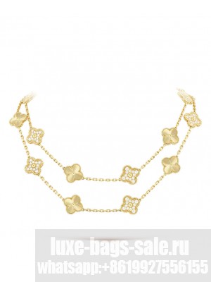 Van Cleef & Arpels Women's Vintage Alhambra Long Necklace, 20 Motifs Golden