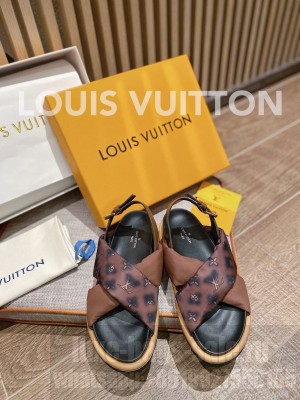Louis Vuitton Unisex Pool Pillow Comfort Down Sandals Brown 2022