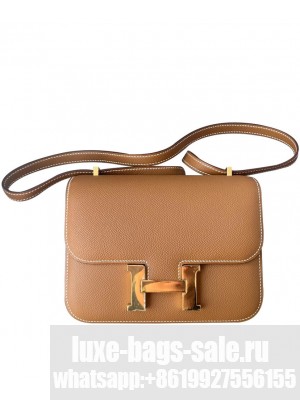 Hermes Epsom Constance 19cm Light Coffee