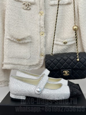 Chanel Tweed Mary Janes Ballet Flat Pointed Toe 2024 07