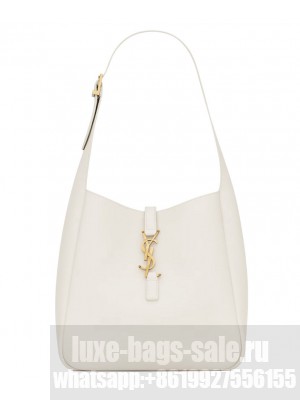 Saint Laurent Le 5 A 7 Supple Small In Grained Leather Cream