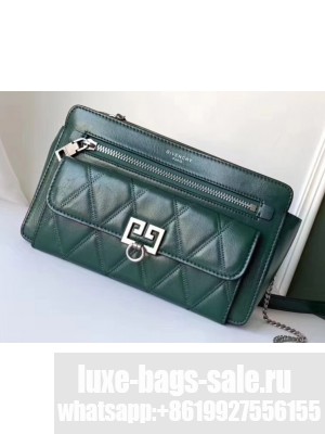 Givenchy Pocket Shoulder Bag in Diamond Quilted Leather Green