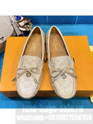 Louis Vuitton 1A3QO2 Gloria Monogram Leather Flat Loafer Beige 2021 Collection