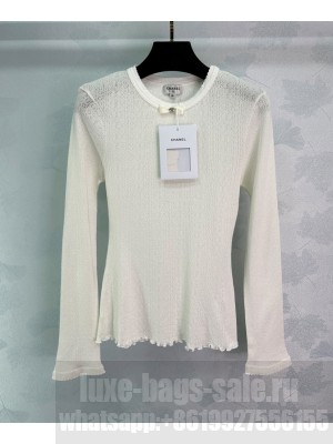 Chanel Women's Openwork Top Cream