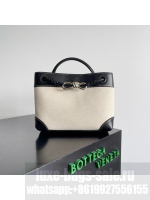 Bottega Veneta Small Andiamo Bag 766014 black silver canvas