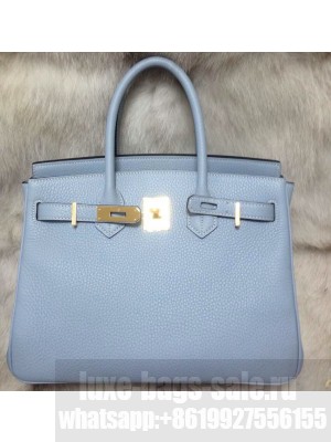 HERMES BAG BIRKIN 35 LUXE TOGO LIGHT BLUE GHW