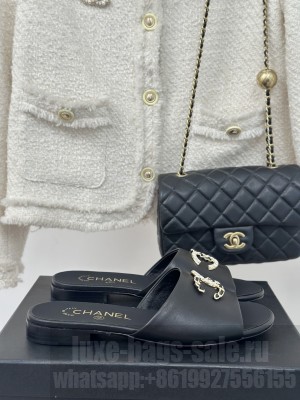 Chanel Lambskin Slide Mule Black