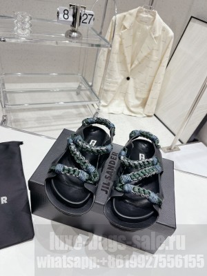 JIL SANDER Leather and Rope Sandals 02