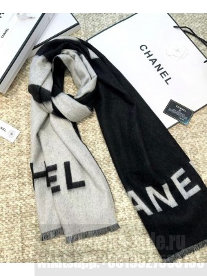 Chanel Color-block cashmere shawl