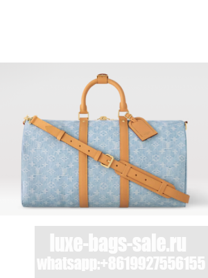 Louis Vuitton NEW Keepall Bandouliere 45 M25334 Sky Blue Denim