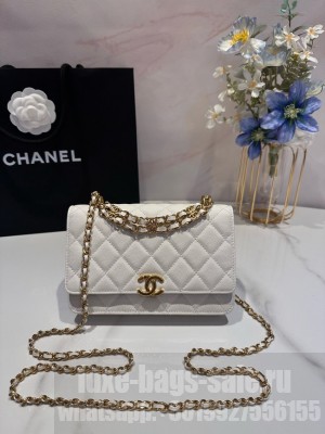 Chanel PHONE HOLDER WITH CHAIN AP3019 WHITE