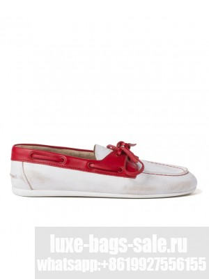 Miumiu Women's Unlined Bleached Two-tone Leather Loafers Red