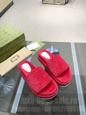 GUCCI Women's GG platform sandal Cotton Sponge 2022 Collection,Red
