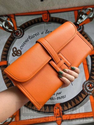 Hermes Jige Elan 29 Swift Clutch Bag orange