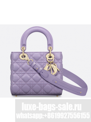 Small Lady Dior My ABCDior Bag Lilac Cannage Lambskin M0538O