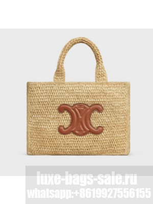 CELINE SMALL CABAS THAIS IN RAFFIA AND CALFSKIN 116302