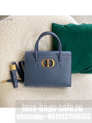 Christian Dior 30 Montaigne St. Honore Bag 30cm Grained Calfskin Leather Cruise 2021 Collection, Blue