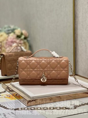 LADY DIOR CHAIN POUCH Cannage Lambskin S0937O pink