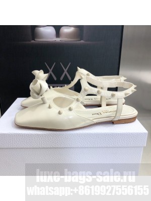 DIOR HEEL 1CM ROSE FANTASTIQUE SLINGBACK FLAT WHITE 2022 Collection