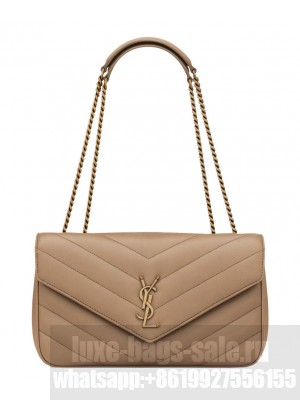 Saint Laurent Loulou Medium In Matelasse Lambskin Apricot