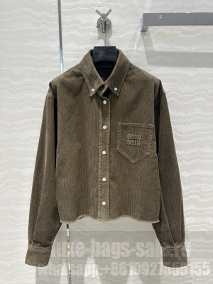 Miu Miu Vintage Corduroy Shirt Jacket Brown