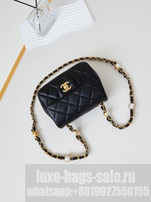 CHANEL 24B MINI FLAP BAG AS4946 black