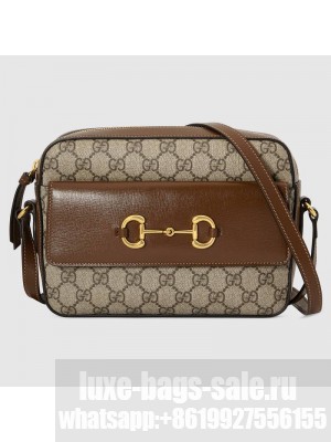 Gucci Horsebit 1955 small GG Supreme canvas shoulder bag 645454 brown
