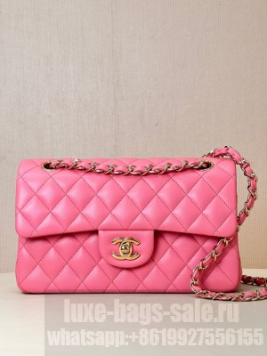 Chanel CLASSIC HANDBAG Lambskin & Gold-Tone Metal A01113 Fuchsia