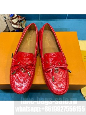 Louis Vuitton 1A3QO2 Gloria Monogram Leather Flat Loafer Dark Red 2021 Collection