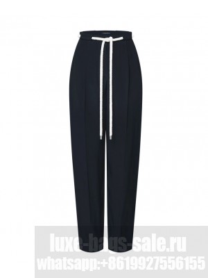 Louis Vuitton Women's Silk Crepe Straight Trousers Black