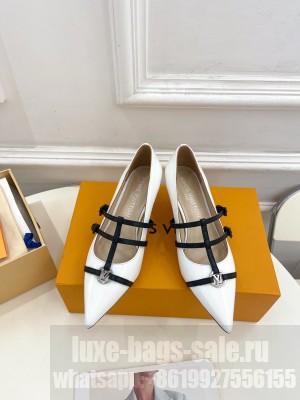 Louis Vuitton 5.5cm Patent calf leather 6AM Pumps White 2025
