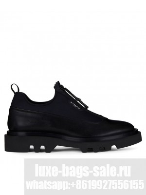 Givenchy Men's Leather Platform Military Derby Shoes Black