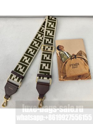 Fendi Strap You Shoulder Strap in Grey/Green FF Ribbon  2021 Collection
