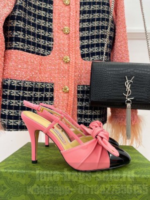 Gucci Calfskin 8.5cm Heel Sandals Pink