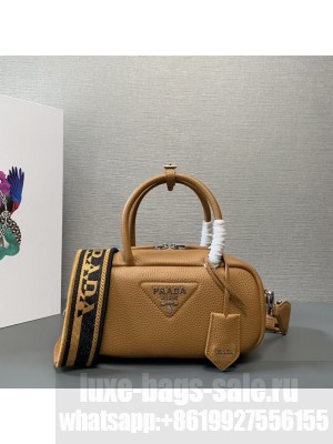 Prada Double leather small bag 1BB102 brown