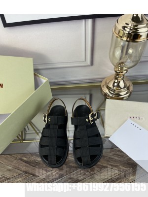 Marni Fussbett Black canvas-strap sandals 2022 Collection