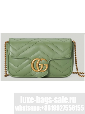 Gucci GG Marmont matelasse super mini bag 476433 Sage green