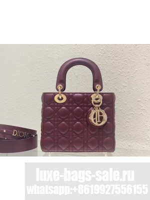 SMALL LADY DIOR MY ABCDIOR BAG Cannage Lambskin M0538ONG wine